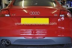 Rear view of Audi TT with reverse camera installation