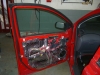 Fitting sound deadening into the front door of a Toyota Yaris